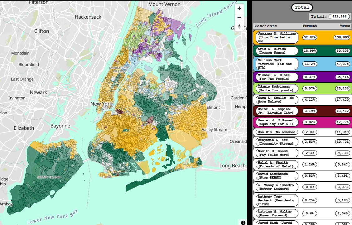 2019 New York City Public Advocate results by Atlasizer on Data Mapper