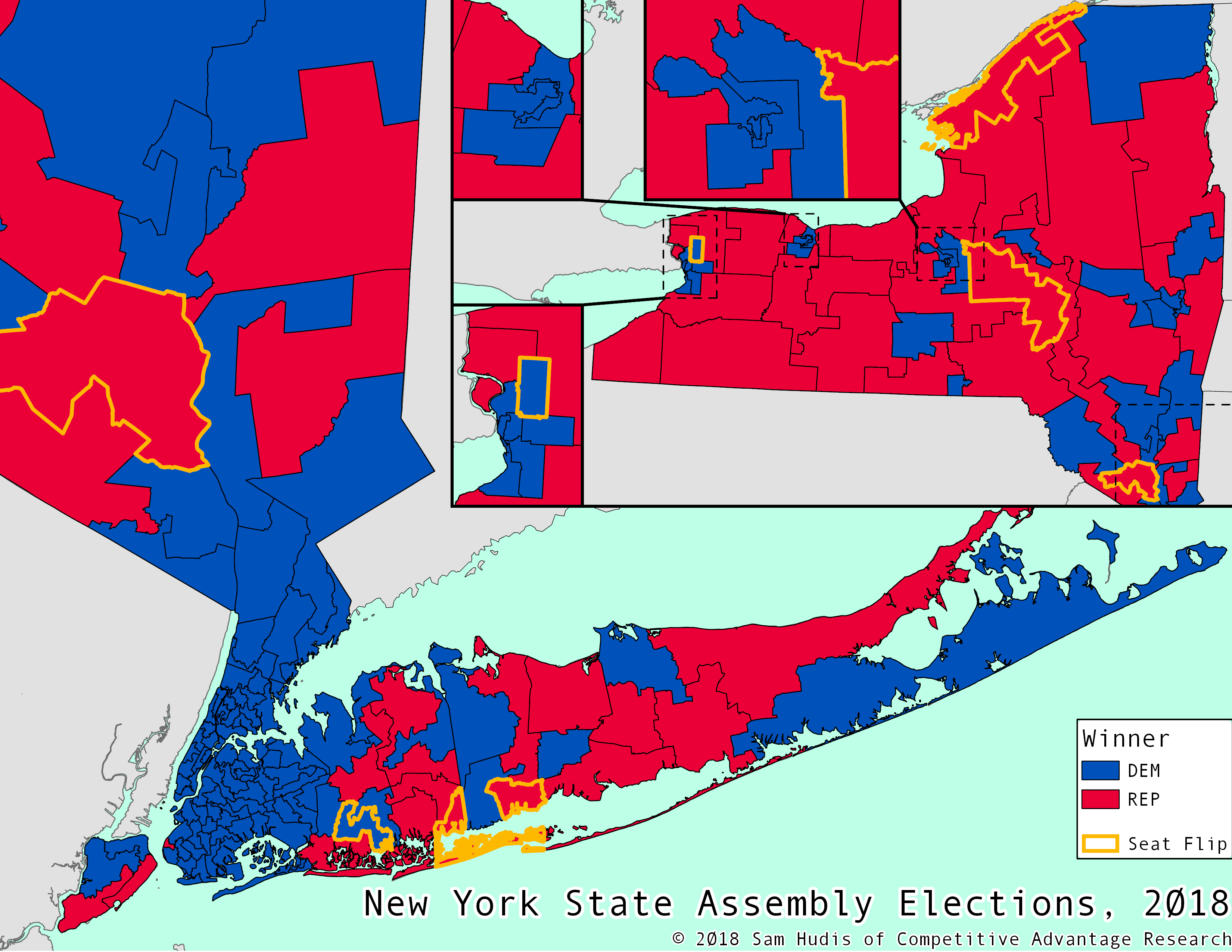 2018 New York State Assembly results by Atlasizer